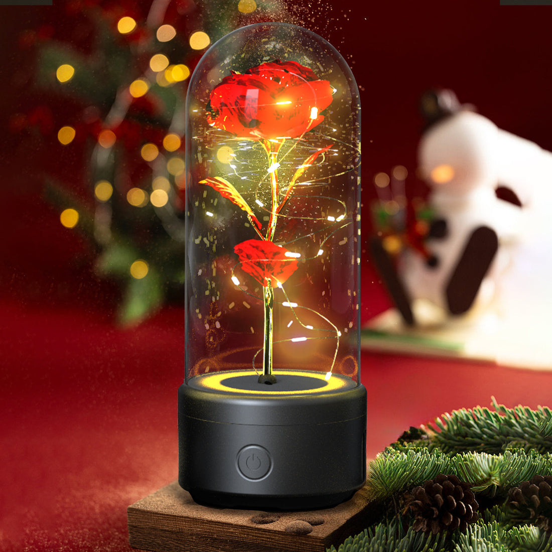 The Perfect Romantic Gift: Creative 2-in-1 Rose Flowers LED Light & Bluetooth Speaker